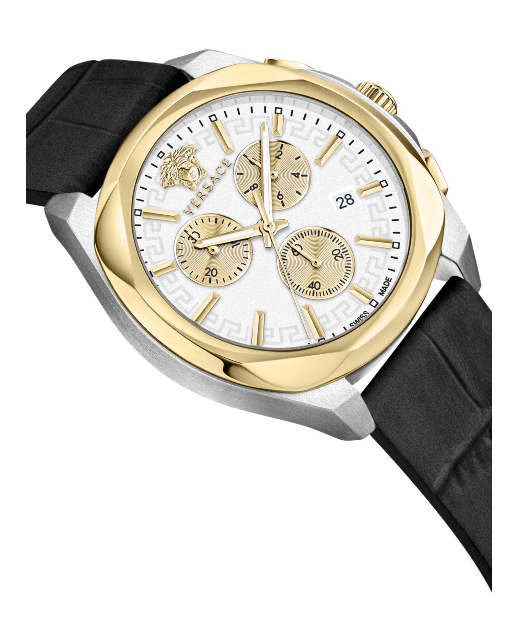 Versace Womens Two Tone 40mm Strap Fashion Watch