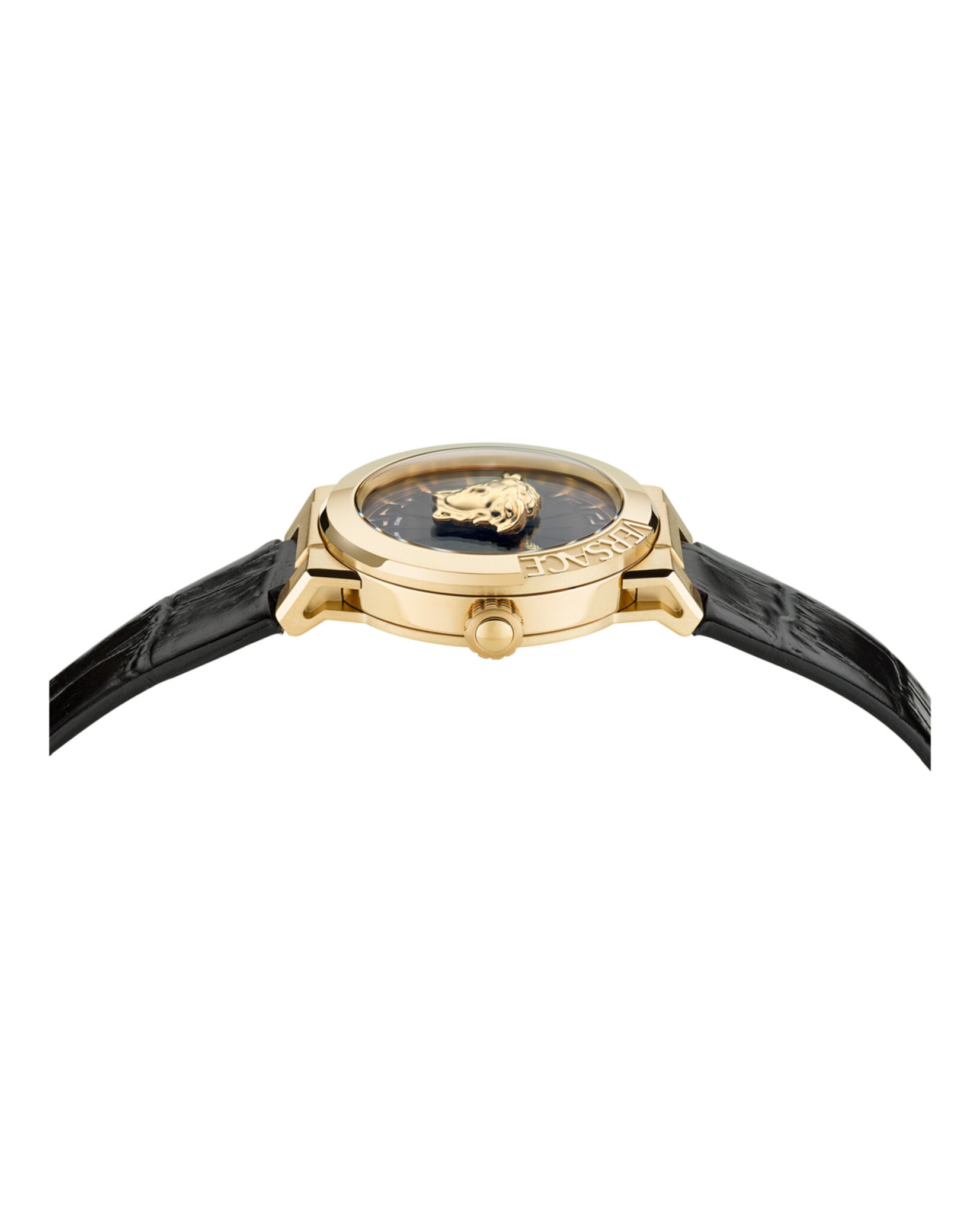 Versace Womens IP Yellow Gold 38mm Strap Fashion Watch