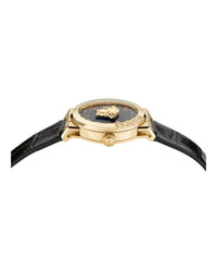 Versace Womens IP Yellow Gold 38mm Strap Fashion Watch