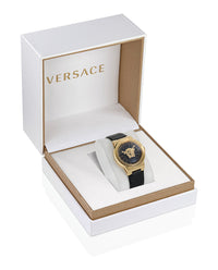 Versace Womens IP Yellow Gold 38mm Strap Fashion Watch