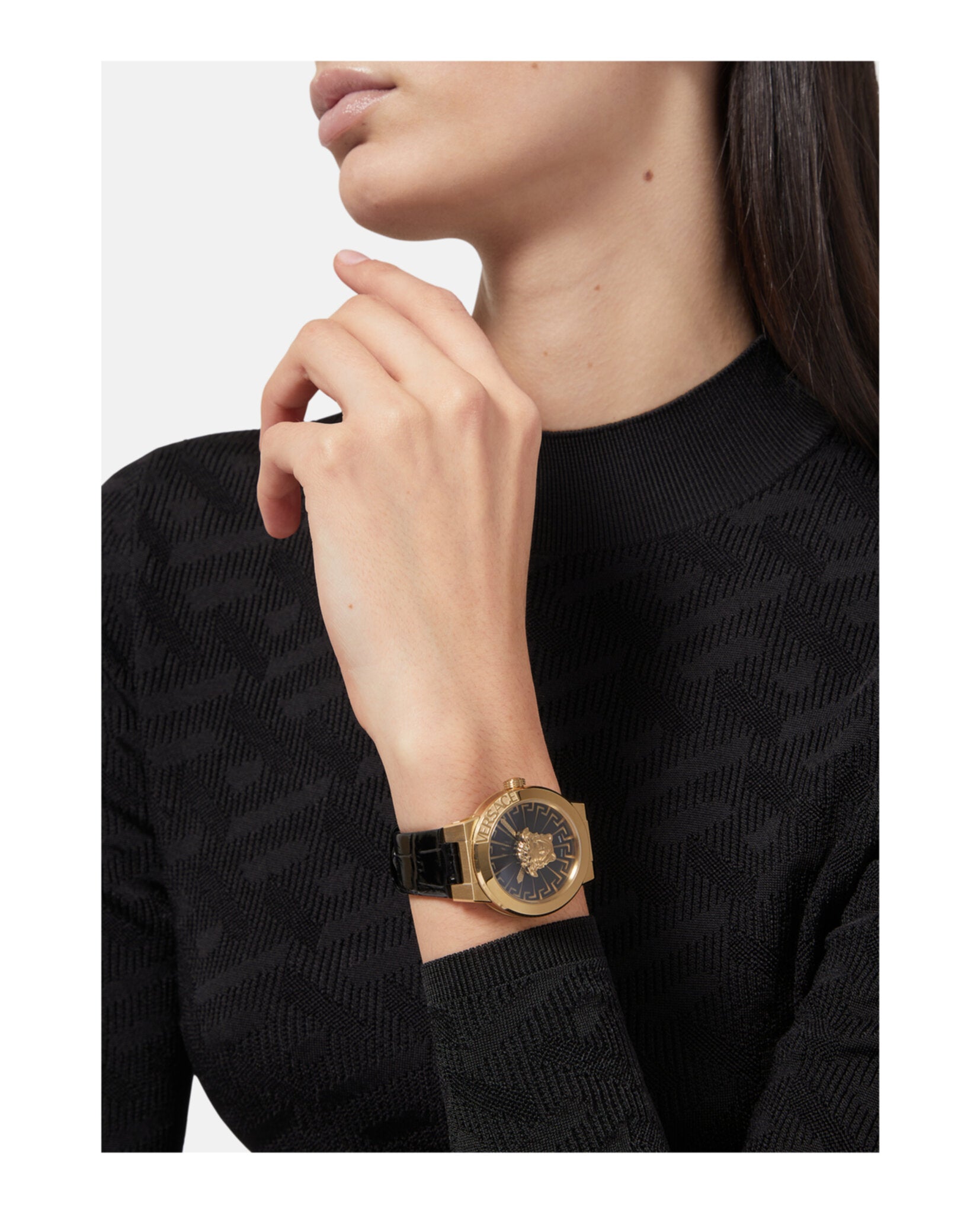 Versace Womens Medusa Infinite IP Yellow Gold 38mm Strap Fashion Watch