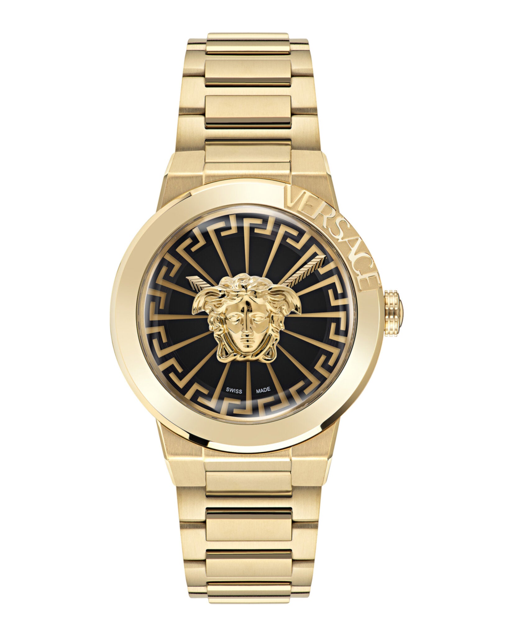 Versace Womens Medusa Infinite IP Yellow Gold 38mm Bracelet Fashion Watch
