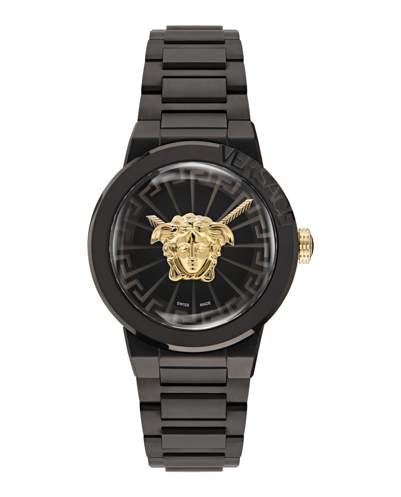 Versace Womens Medusa Infinite IP Black 38mm Bracelet Fashion Watch