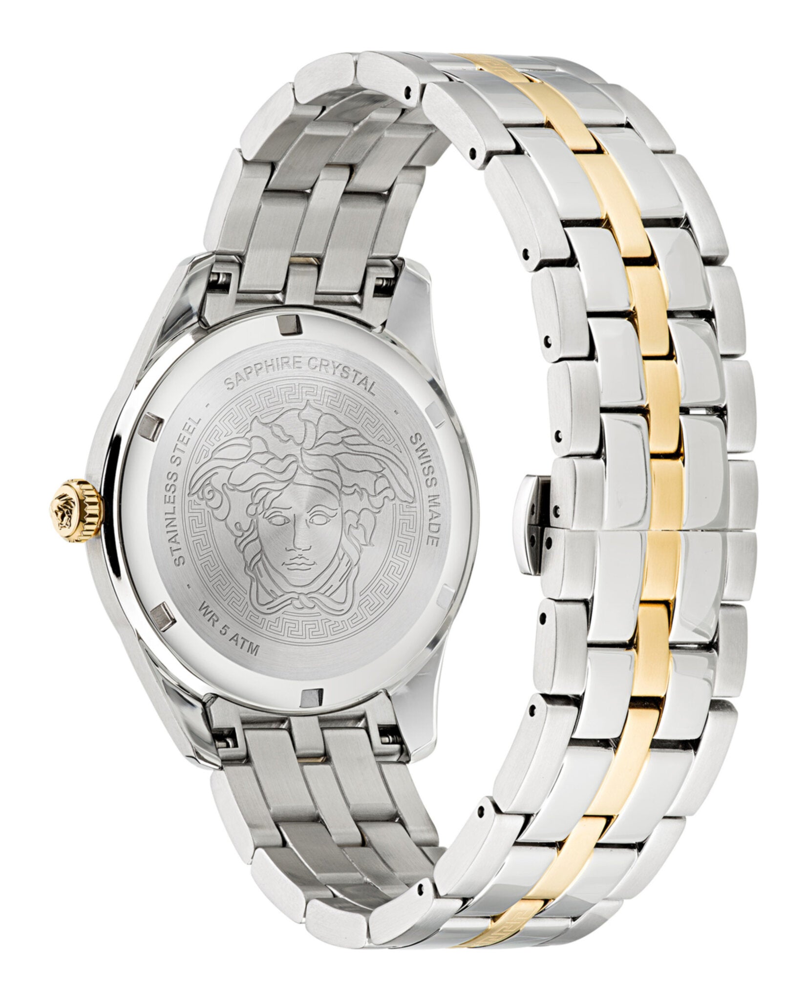 Versace Mens Greca Time Two Tone 41mm Bracelet Fashion Watch