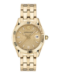 Versace Mens IP Yellow Gold 41mm Bracelet Fashion Watch