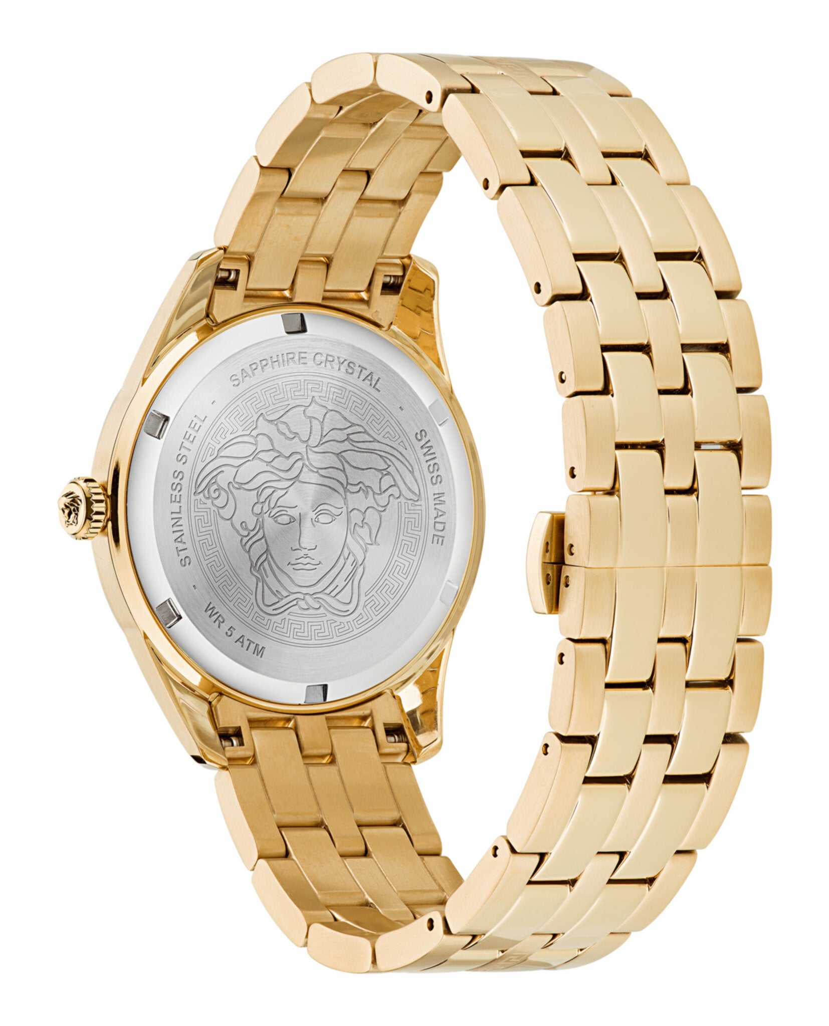 Versace Mens IP Yellow Gold 41mm Bracelet Fashion Watch