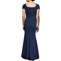 Womens Pleated Polyester Evening Dress