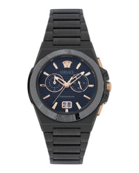 Versace Mens IP Black 43mm Bracelet Fashion Watch