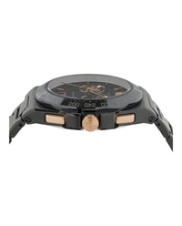 Versace Mens IP Black 43mm Bracelet Fashion Watch