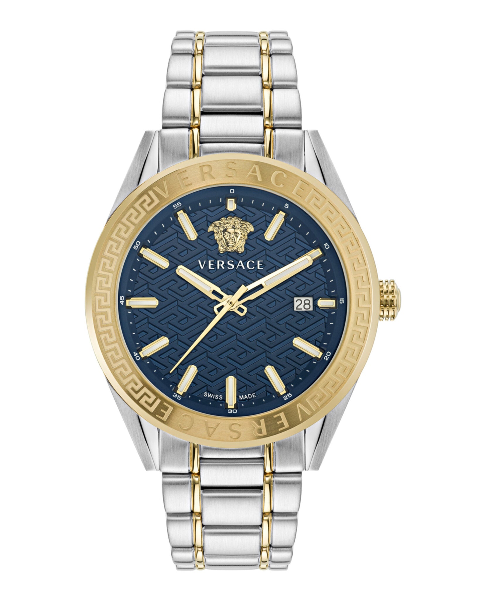 Versace Mens Two Tone 42mm Bracelet Fashion Watch