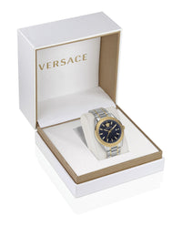 Versace Mens Two Tone 42mm Bracelet Fashion Watch