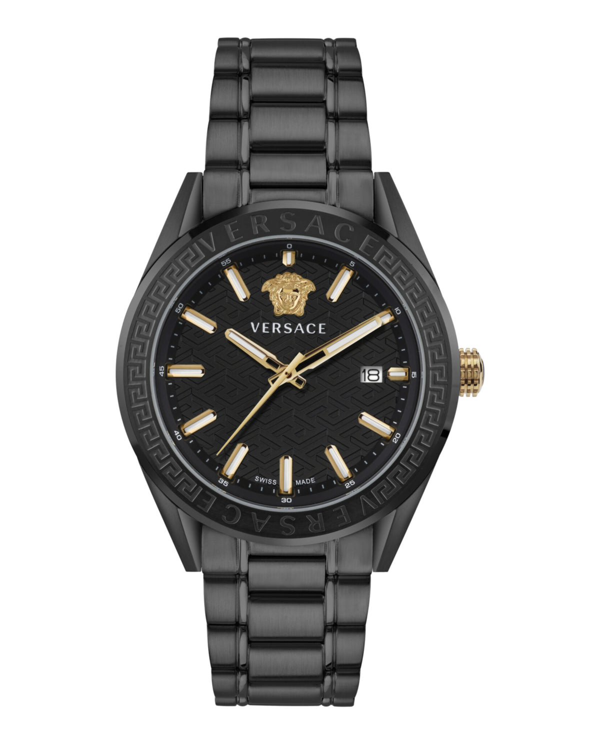 Versace Mens Black 42mm Bracelet Fashion Watch