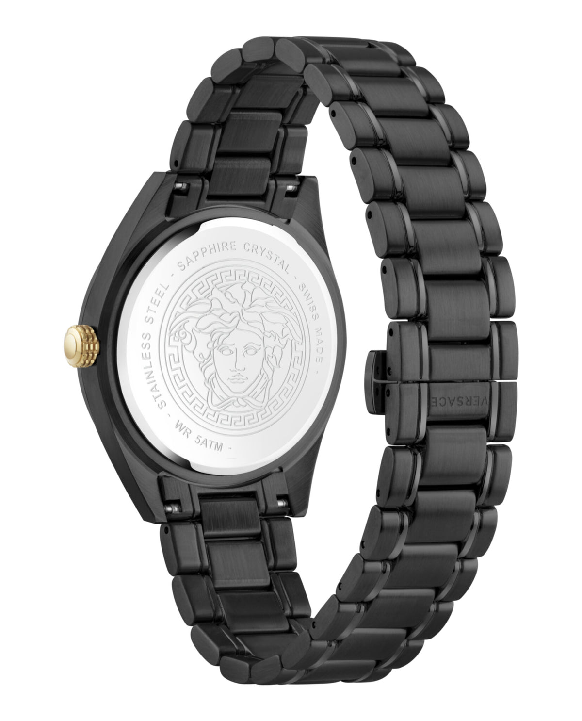 Versace Mens Black 42mm Bracelet Fashion Watch
