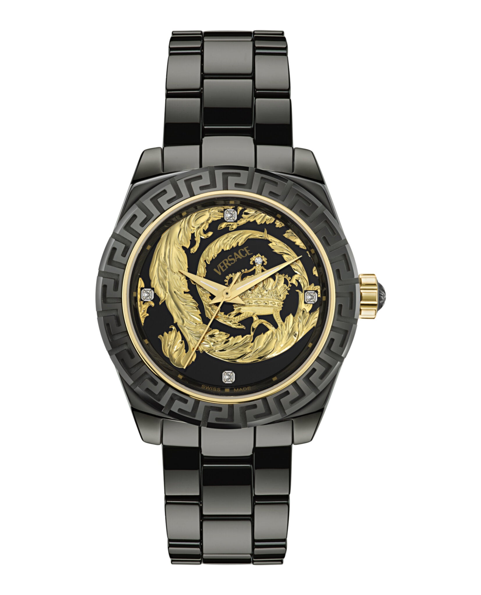 Versace Versace Womens  Black 40mm Bracelet Fashion Watch