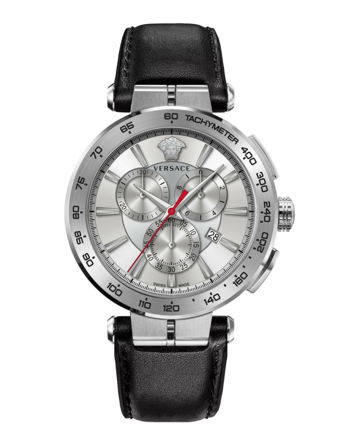 Versace Versace Mens  Stainless Steel 45mm Strap Fashion Watch