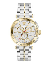 Versace Mens Two Tone 45mm Bracelet Fashion Watch