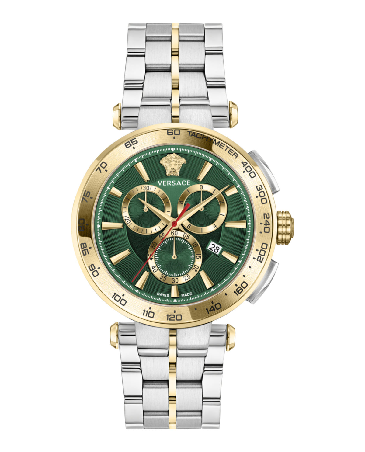 Versace Versace Mens  Two Tone 45mm Bracelet Fashion Watch