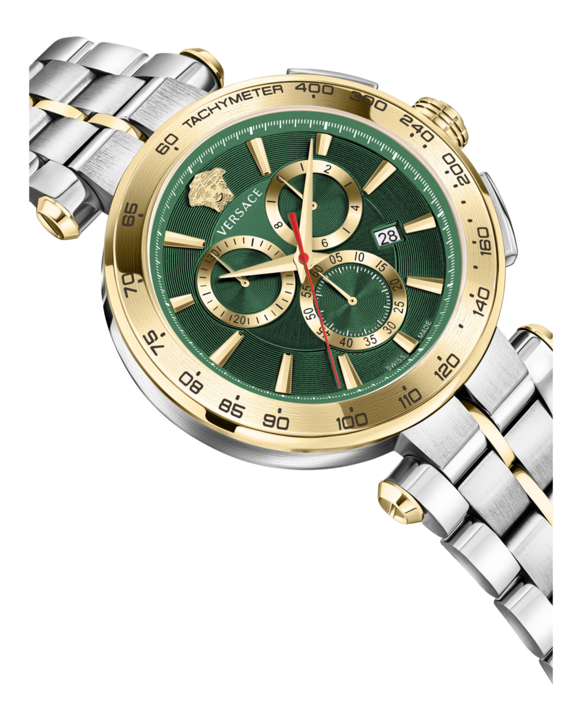 Versace Versace Mens  Two Tone 45mm Bracelet Fashion Watch