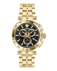 Versace Versace Mens  Gold 45mm Bracelet Fashion Watch