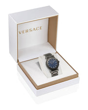 Versace Mens Greca Glam IP Gunmetal 40mm Bracelet Fashion Watch