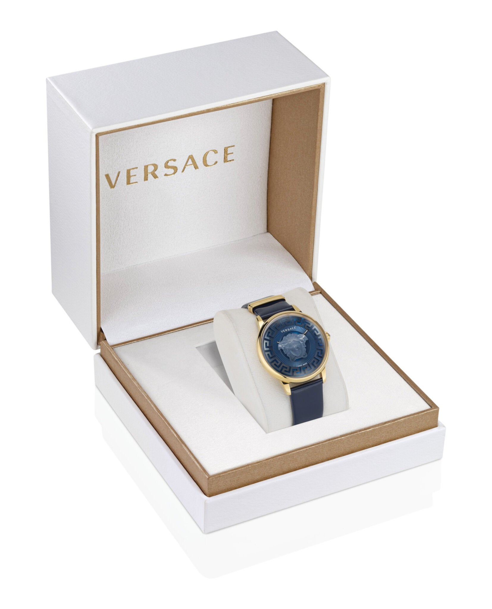 Versace Womens IP Yellow Gold 38mm Strap Fashion Watch
