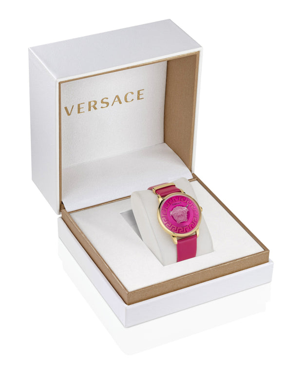 Versace Womens Medusa Alchemy IP Yellow Gold 38mm Strap Fashion Watch