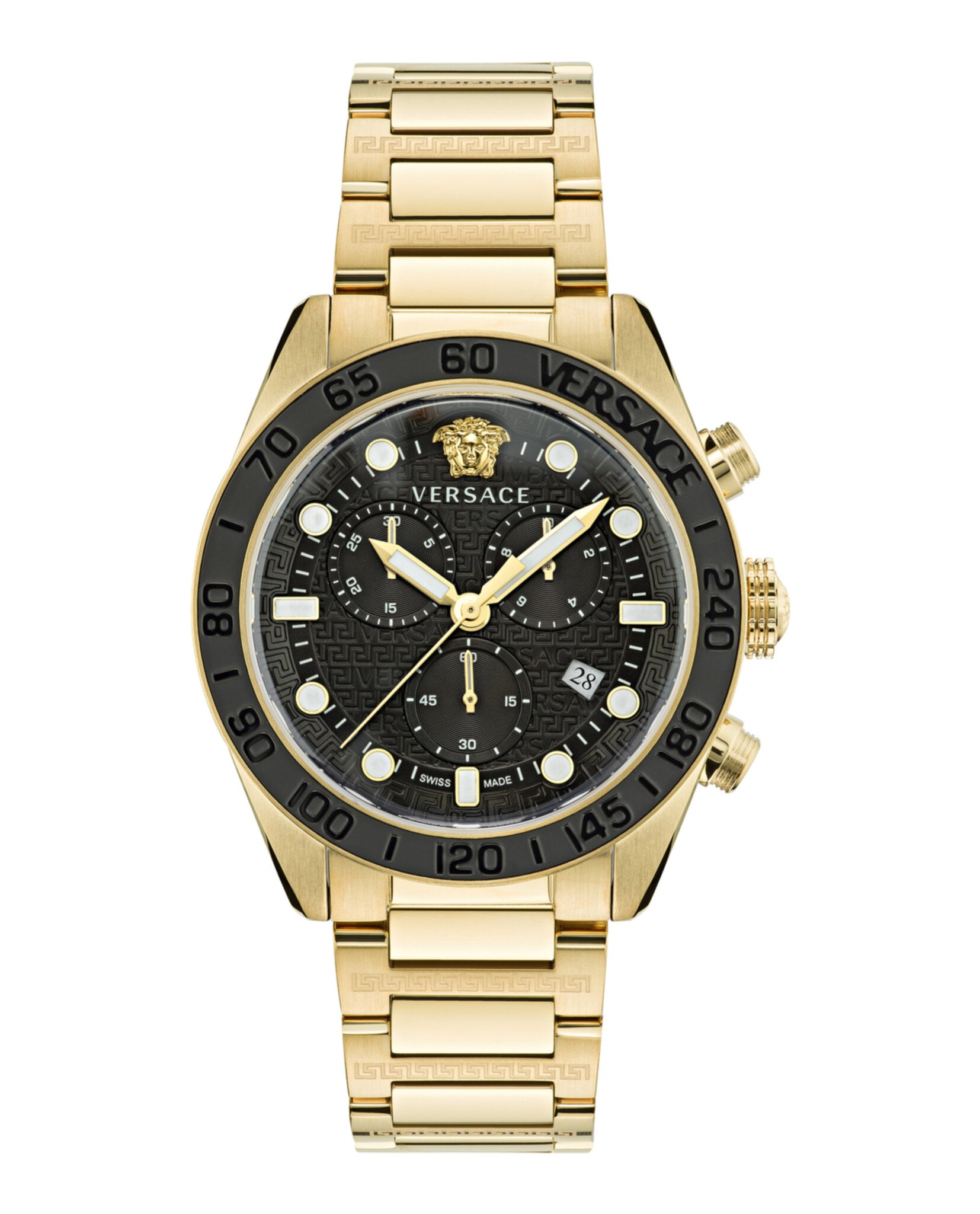 Versace Versace Mens  IP Yellow Gold 43mm Bracelet Fashion Watch
