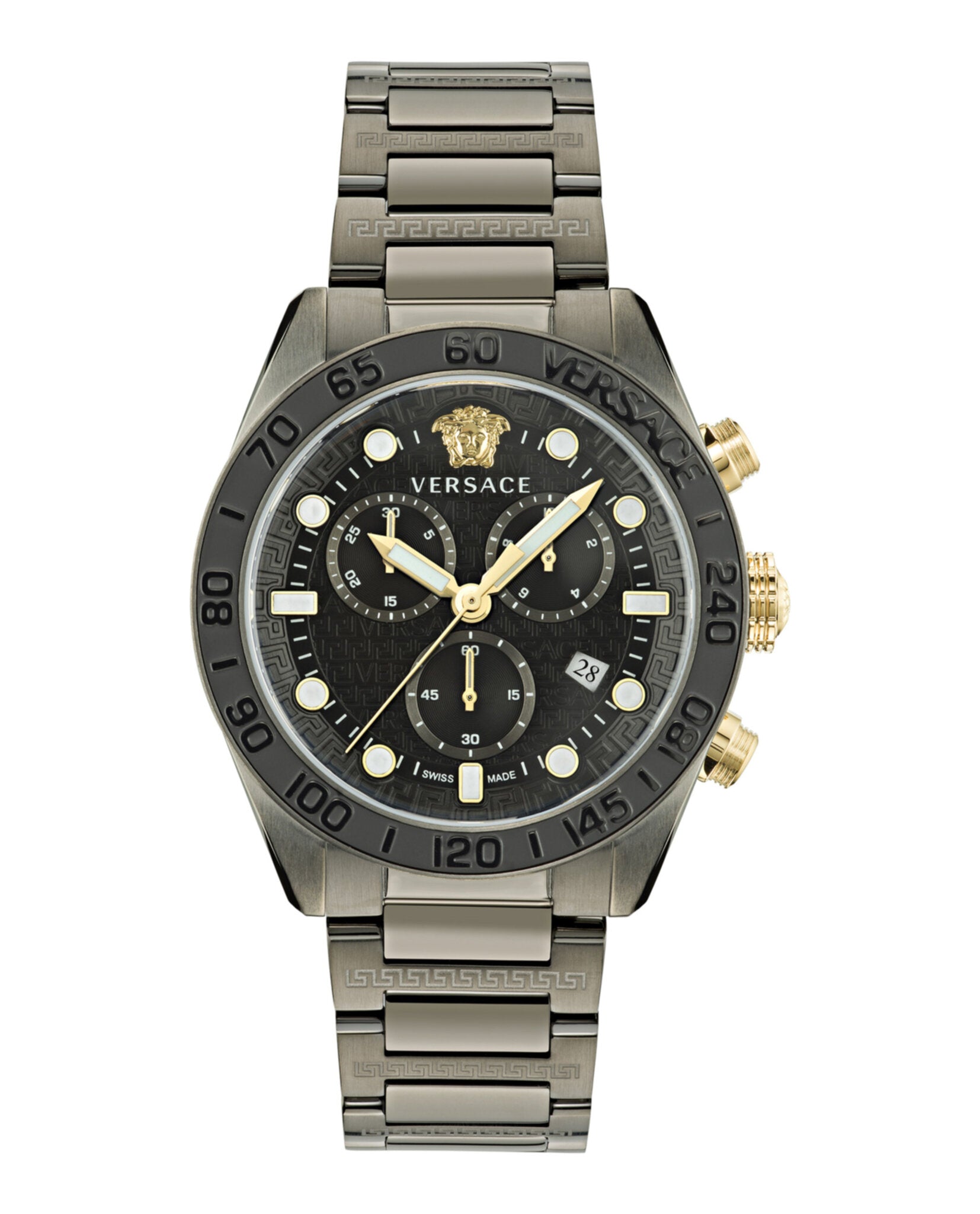Versace Mens Greca Dome 43mm Bracelet Fashion Watch
