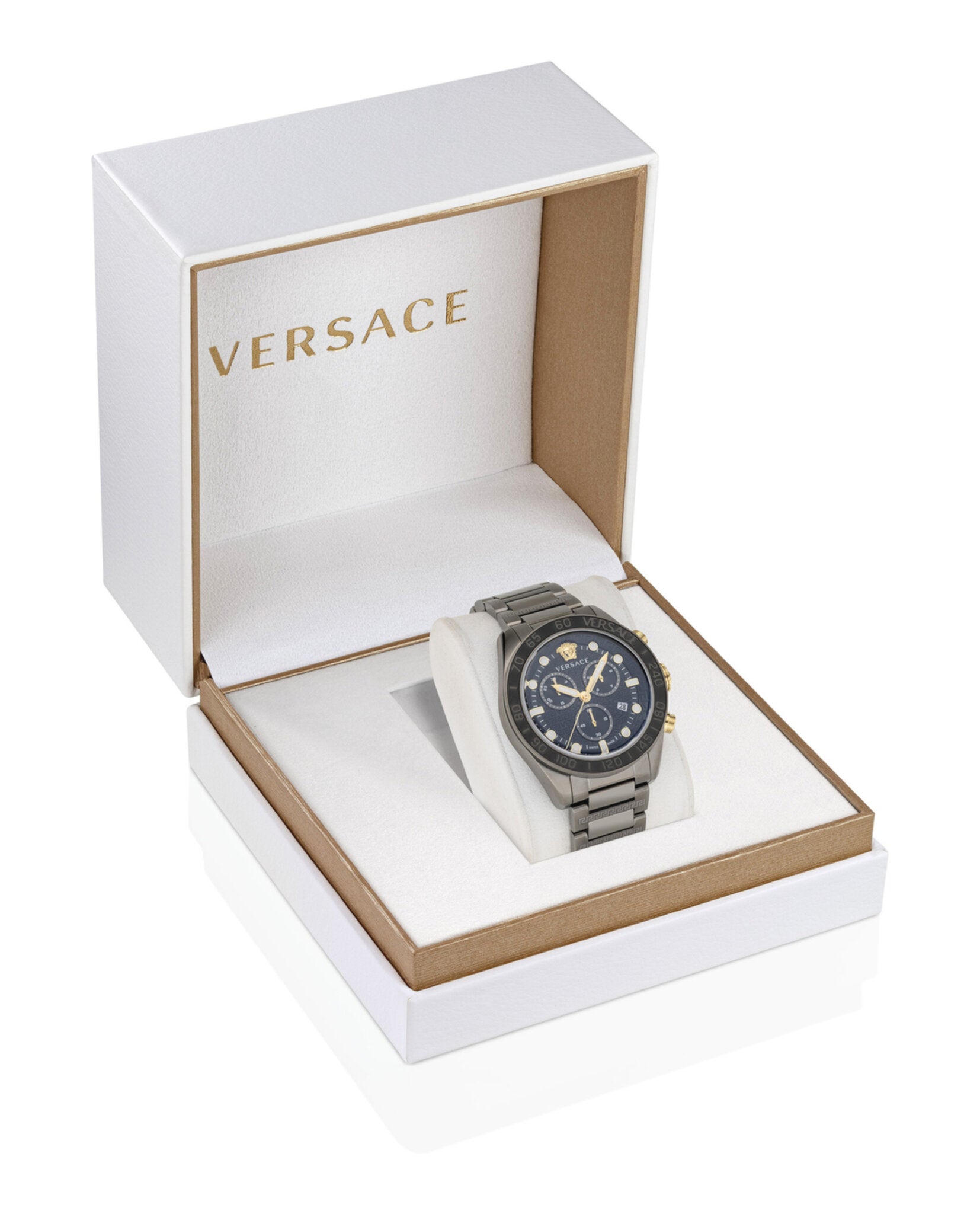 Versace Mens Greca Dome 43mm Bracelet Fashion Watch
