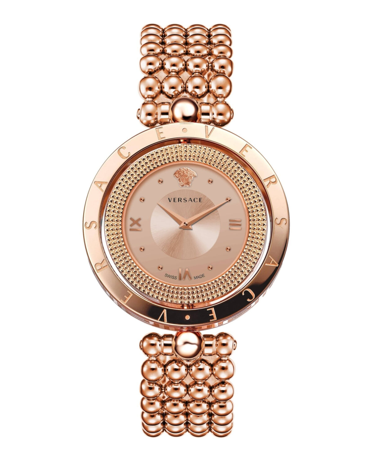 Versace Womens Rose Gold 25mm Bracelet Fashion Watch