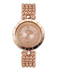 Versace Womens Rose Gold 25mm Bracelet Fashion Watch