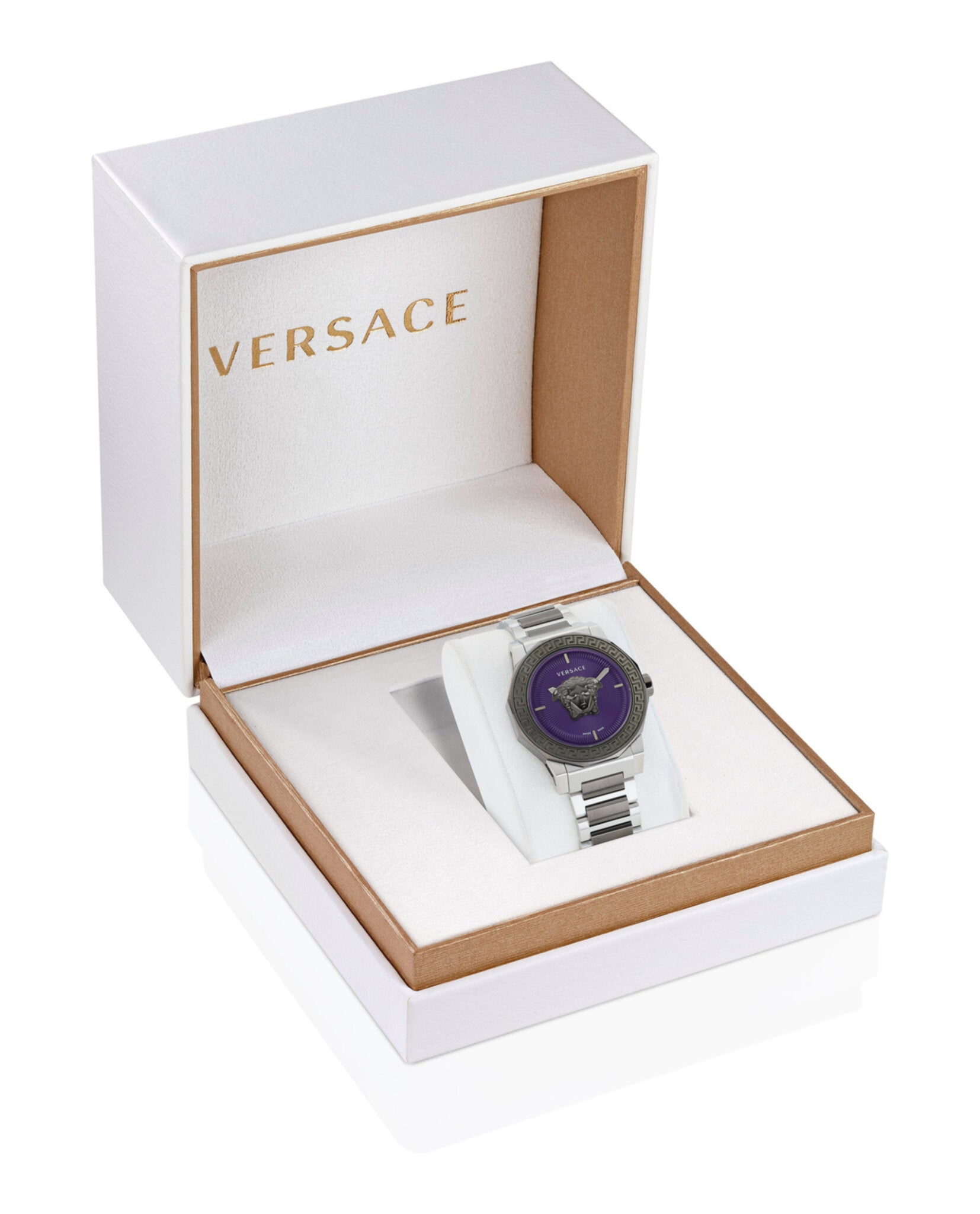 Versace Womens Medusa Deco Gun 38mm Bracelet Fashion Watch