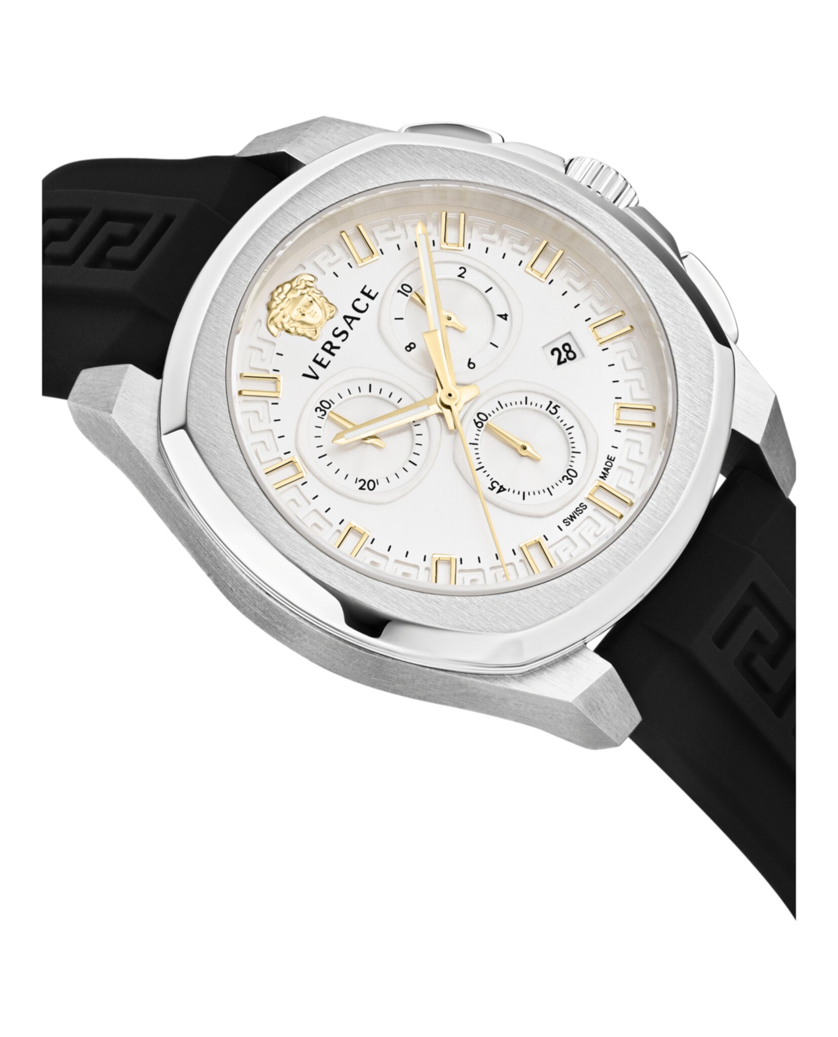 Versace Mens Versace Geo Chrono 43mm Strap Fashion Watch