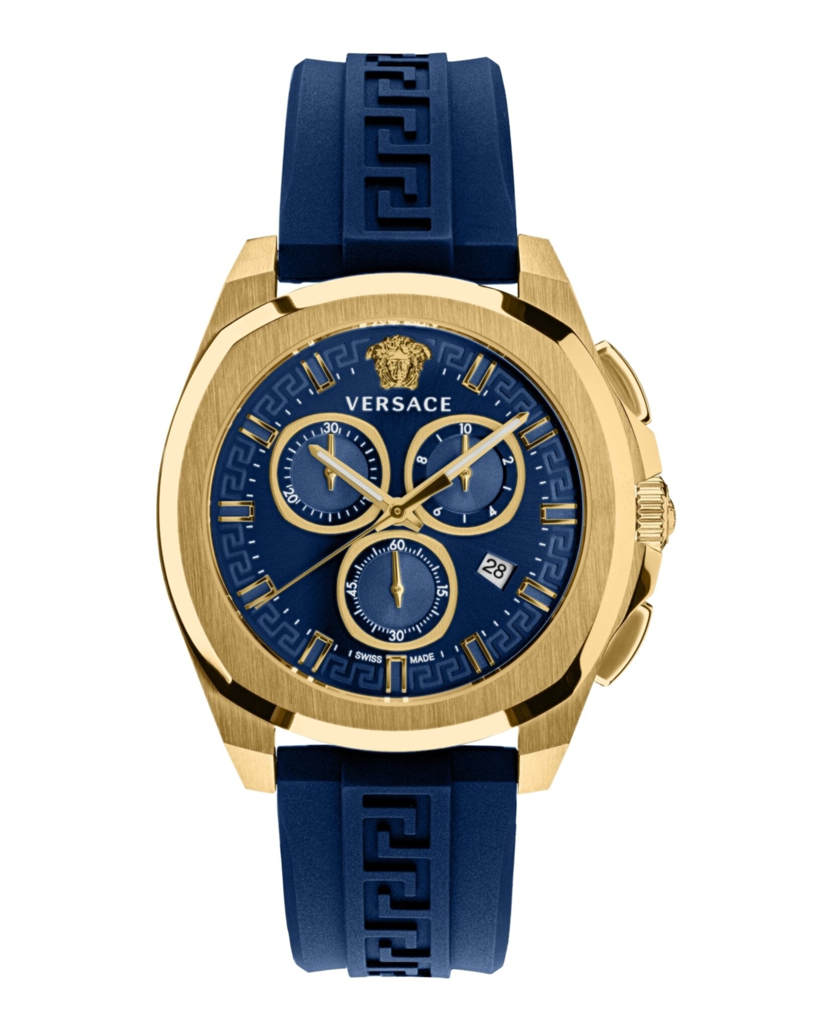 Versace Versace Mens  Gold 43mm Strap Fashion Watch