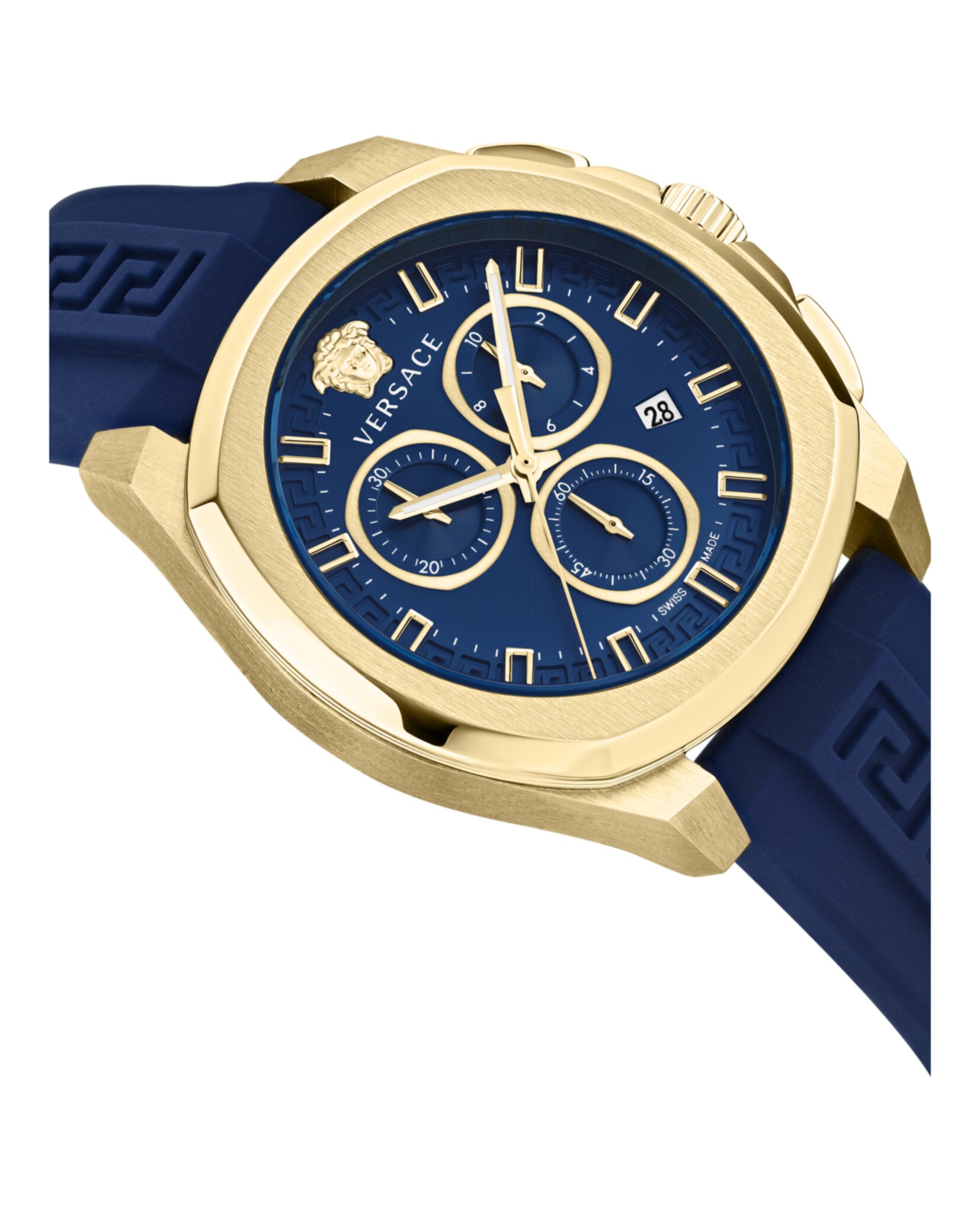 Versace Versace Mens  Gold 43mm Strap Fashion Watch