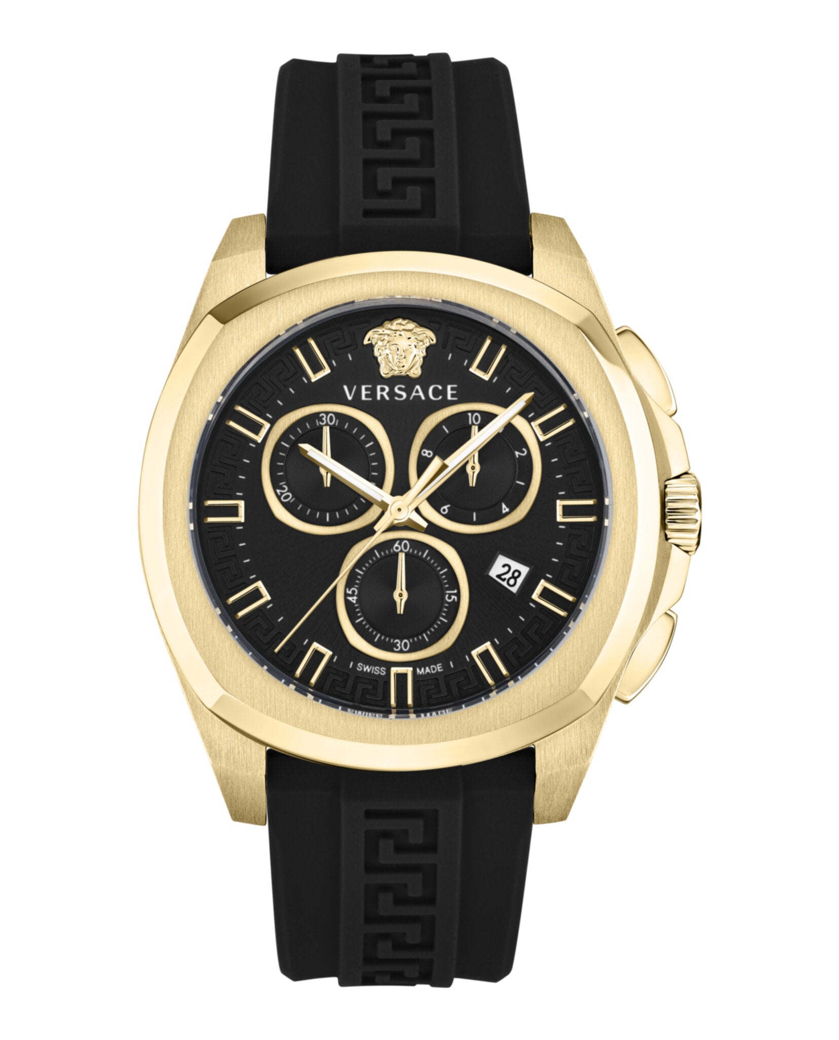 Versace Mens Versace Geo Chrono 43mm Strap Fashion Watch