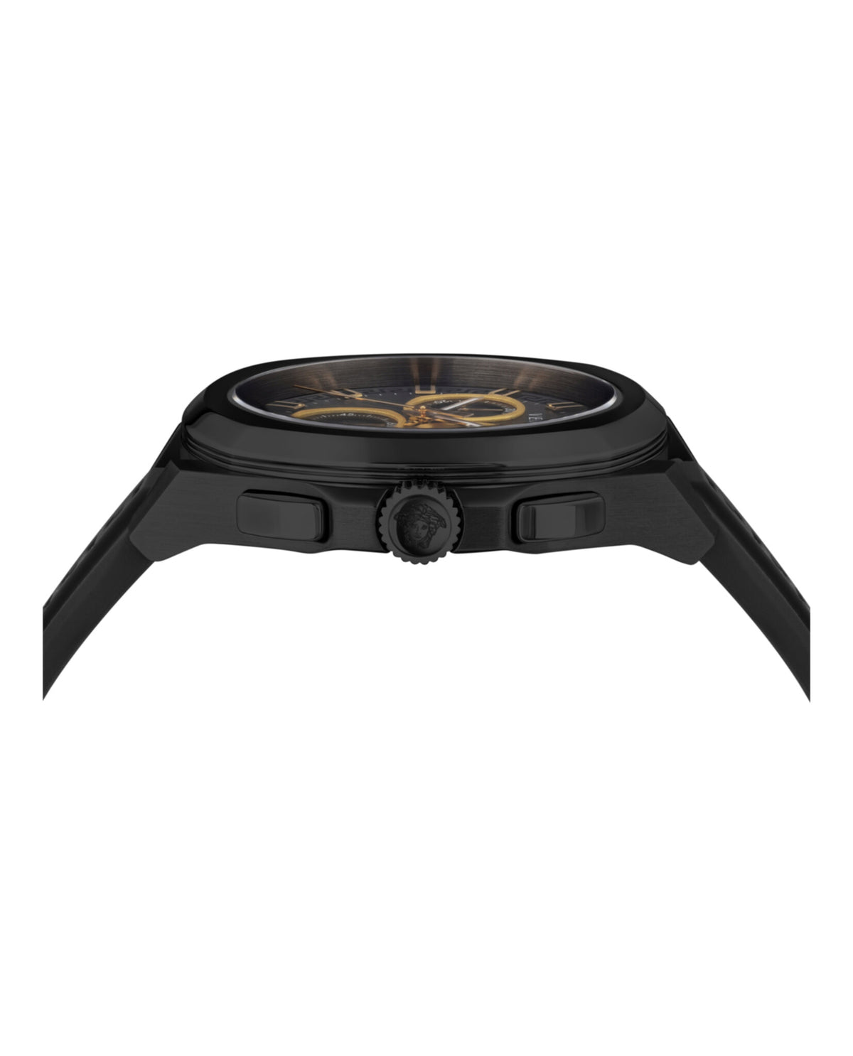 Versace Versace Mens  Black 43mm Strap Fashion Watch