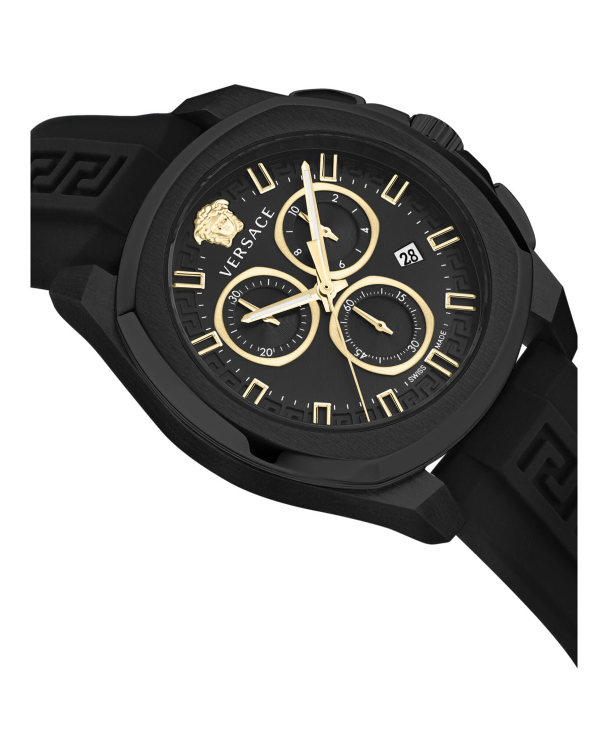 Versace Versace Mens  Black 43mm Strap Fashion Watch