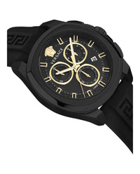 Versace Versace Mens  Black 43mm Strap Fashion Watch