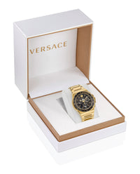 Versace Mens Gold 45mm Bracelet Fashion Watch