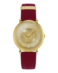 Versace Versace Womens  Gold 38mm Strap Fashion Watch