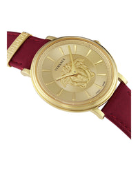 Versace Versace Womens  Gold 38mm Strap Fashion Watch