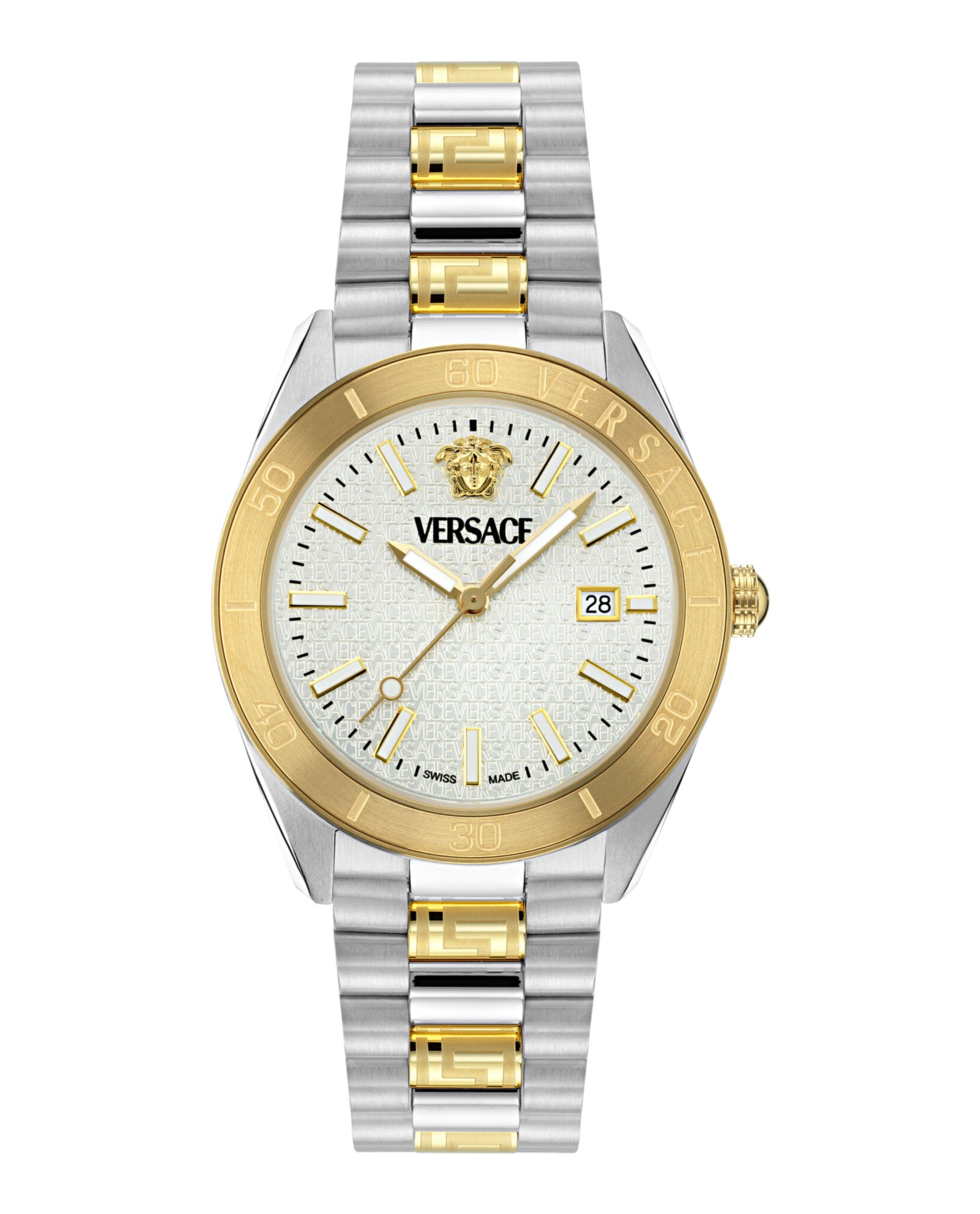 Versace Versace Mens  Two Tone 42mm Bracelet Fashion Watch