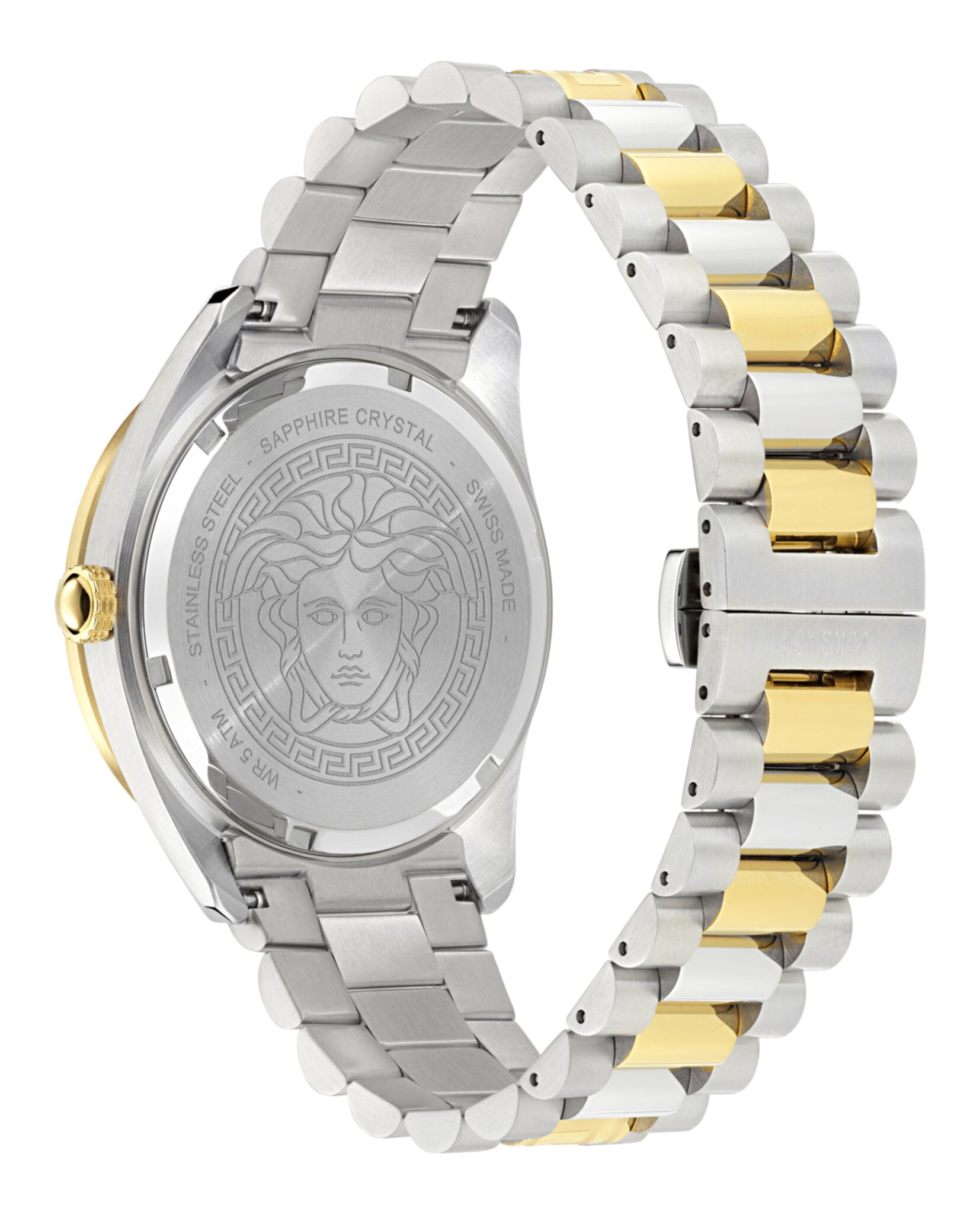 Versace Versace Mens  Two Tone 42mm Bracelet Fashion Watch