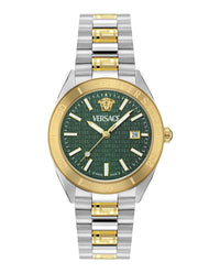 Versace Mens Two Tone 42mm Bracelet Fashion Watch