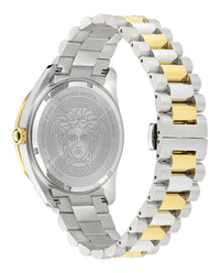 Versace Mens Two Tone 42mm Bracelet Fashion Watch