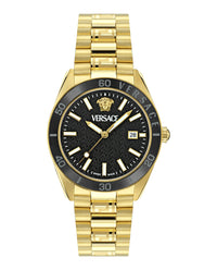 Versace Mens Gold 42mm Bracelet Fashion Watch