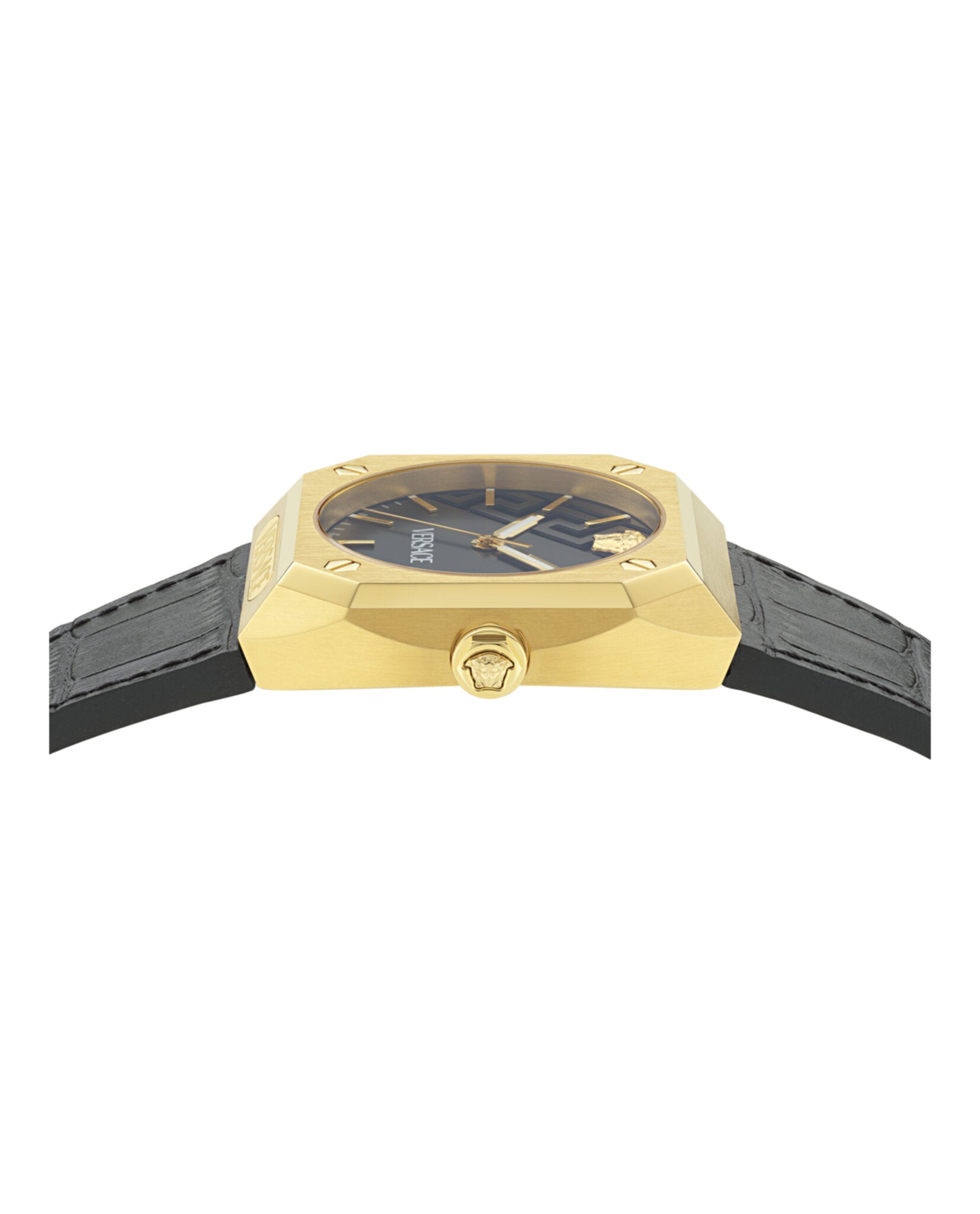 Versace Mens  Gold 44mm Strap Fashion Watch