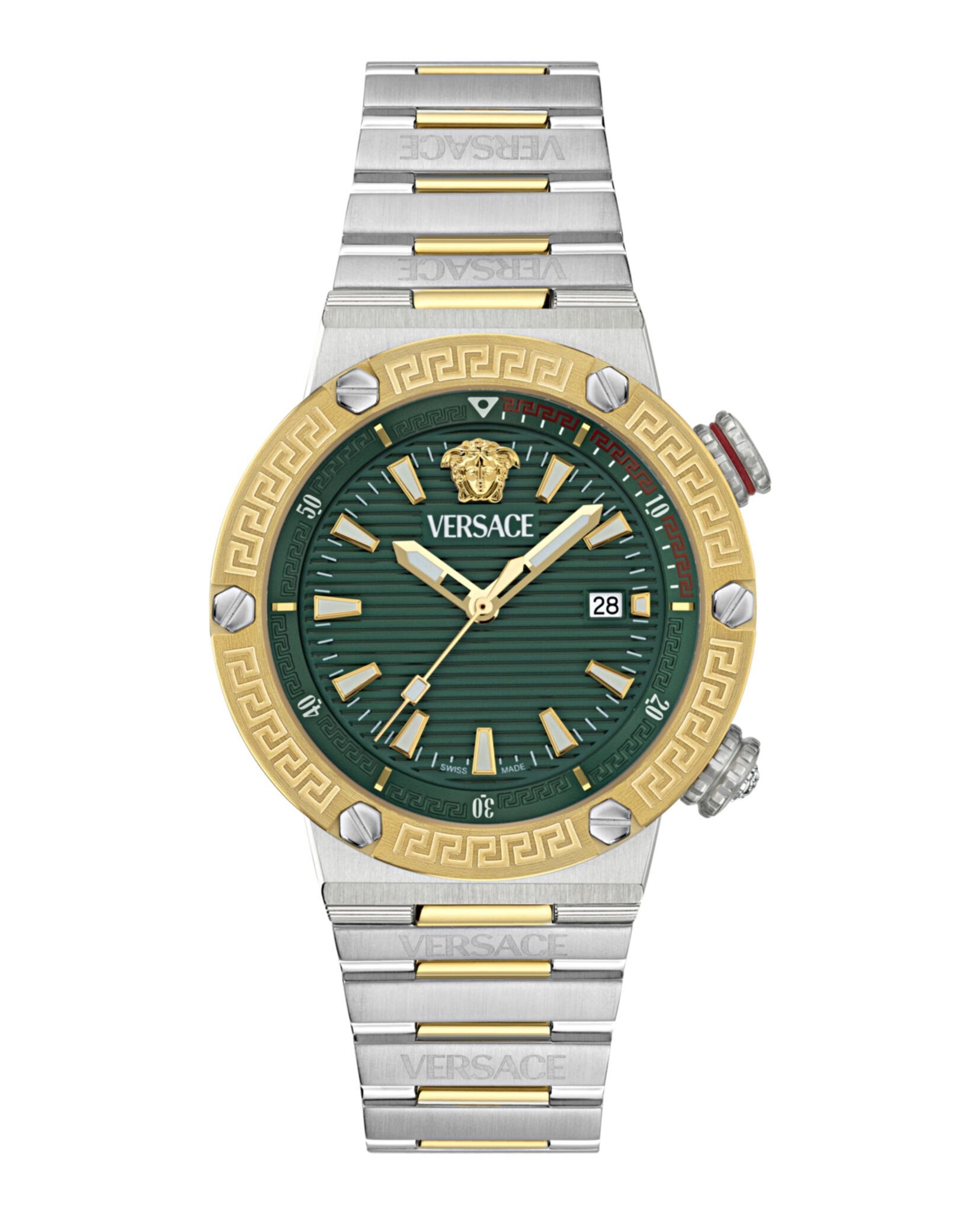 Versace Mens Two Tone 43mm Bracelet Fashion Watch