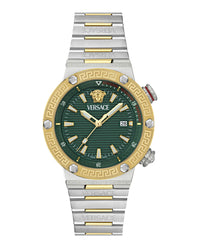 Versace Mens Two Tone 43mm Bracelet Fashion Watch